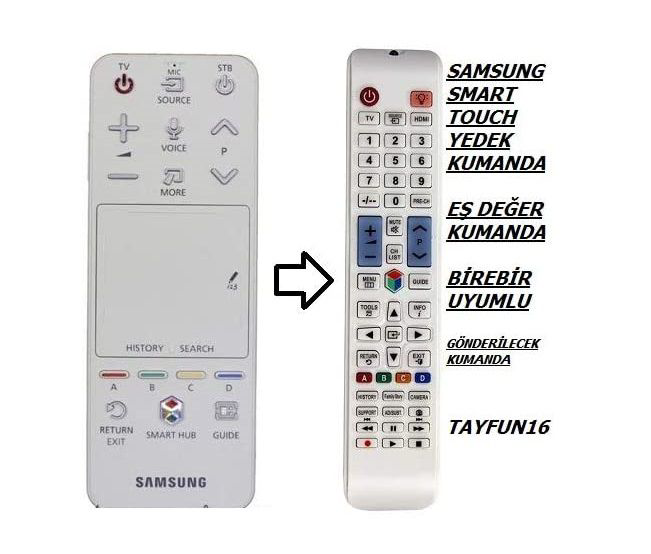 SAMSUNG ile uyumlu AKILLI KUMANDA AA59-00775A BEYAZ AA59-00774A –