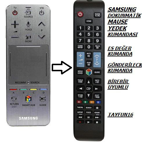 SAMSUNG ile uyumlu DOKUNMATİK AKILLI SMART AA59-00759A-YEDEK KUMA