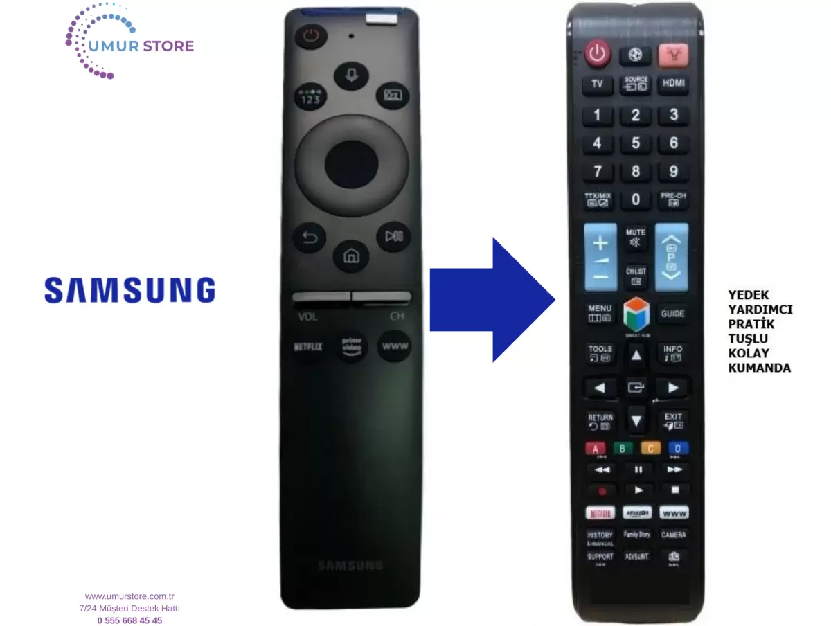 Samsung İle Uyumlu QE58Q60TAUXTK QLED TV Yedek Kumandası Samsung İle Uyumlu QE58Q60TAUXTK QLED TV Yedek Kumandası