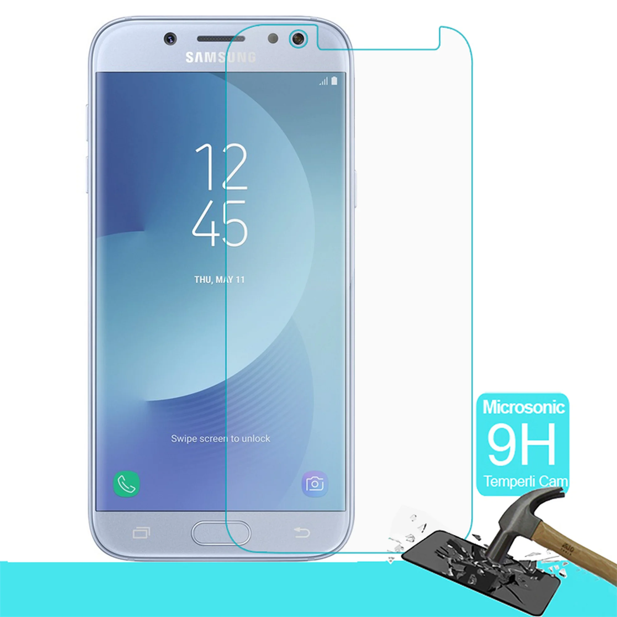 Samsung J5 Tam Kaplayan Kırılmaz Cam Seramik Ekran Koruyucu Film Jelatin