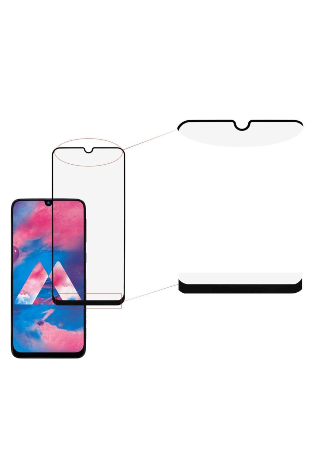 Samsung M30 Uyumlu Siyah Seramik Nano Ekran Koruyucu Tam Kaplayan