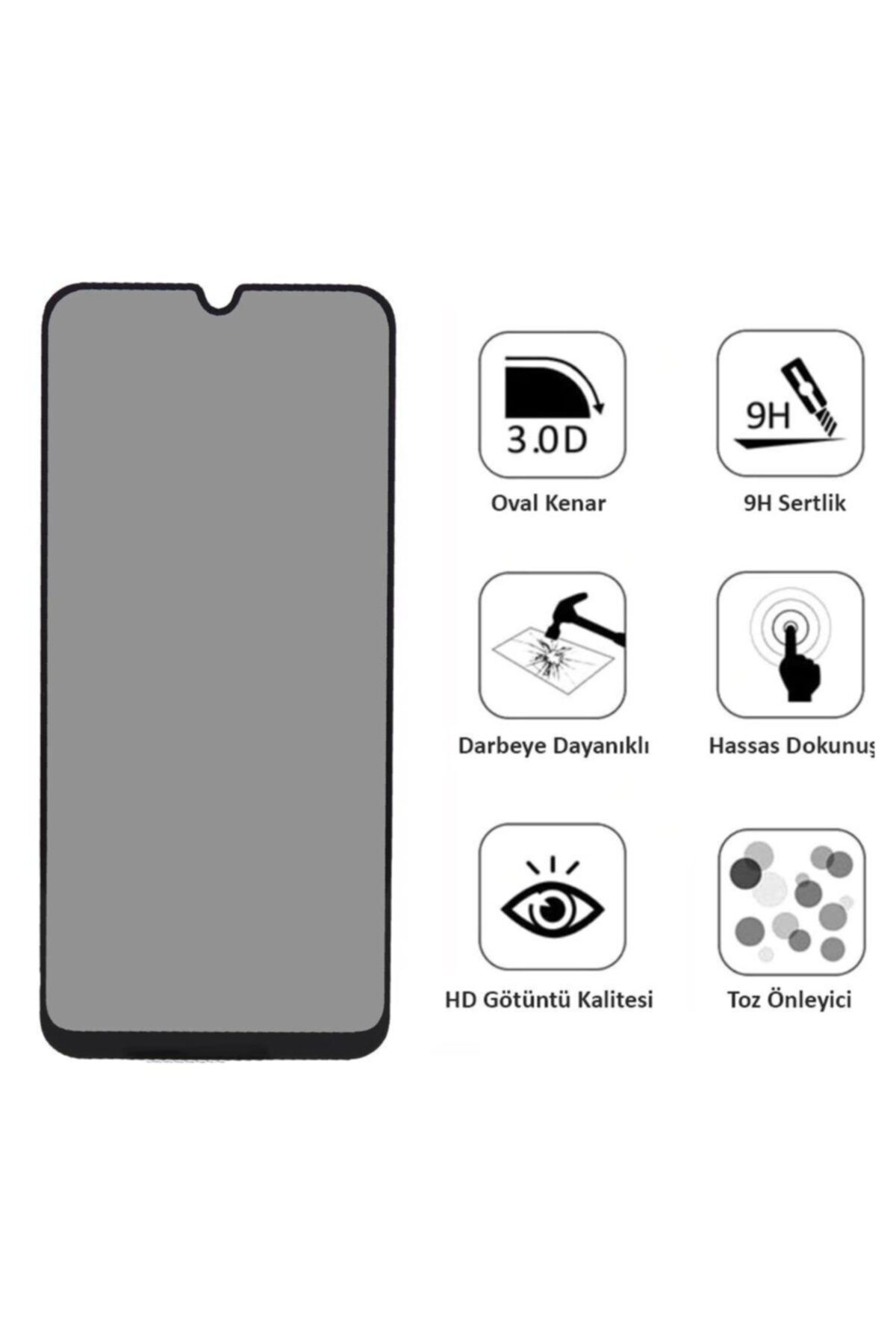 Samsung M31s Siyah Gizlilik Filtreli Privacy Hayalet Ekran Koruyu
