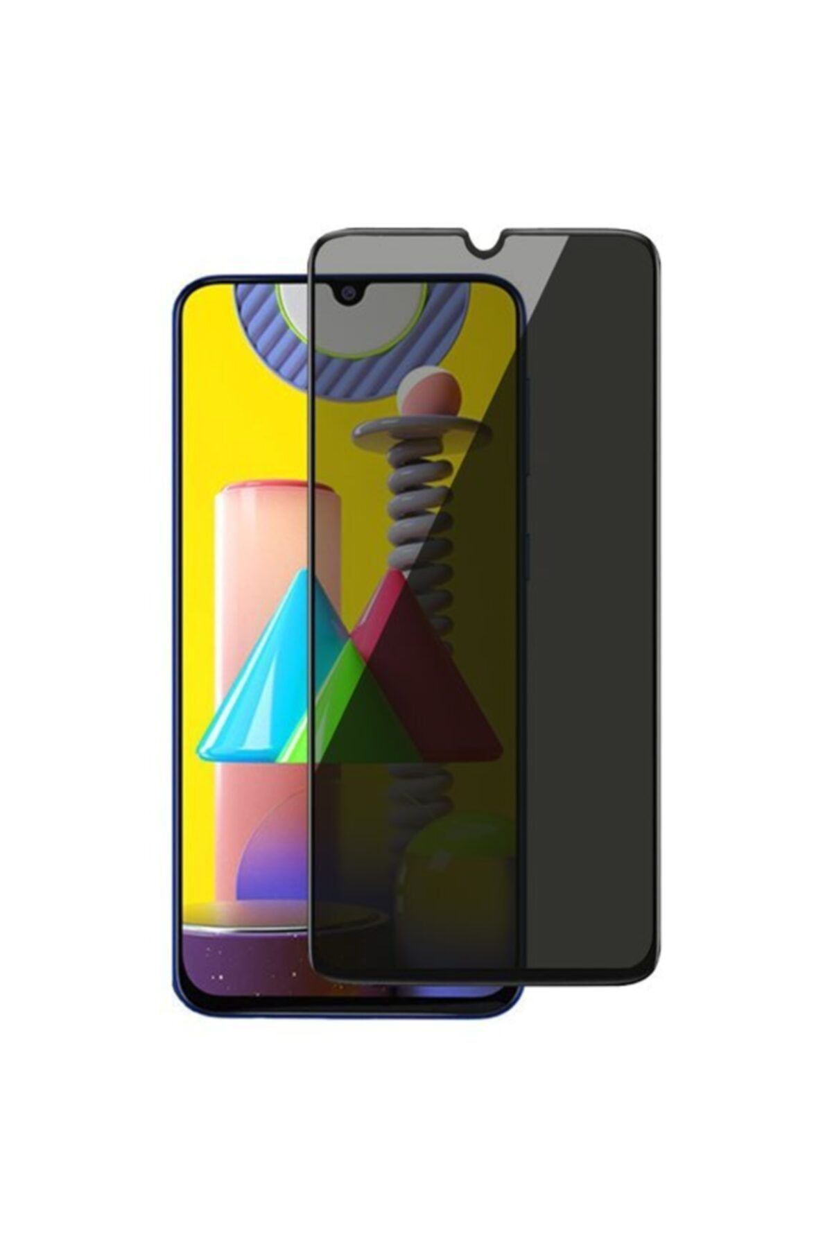 Samsung M31s Siyah Gizlilik Filtreli Privacy Hayalet Ekran Koruyu