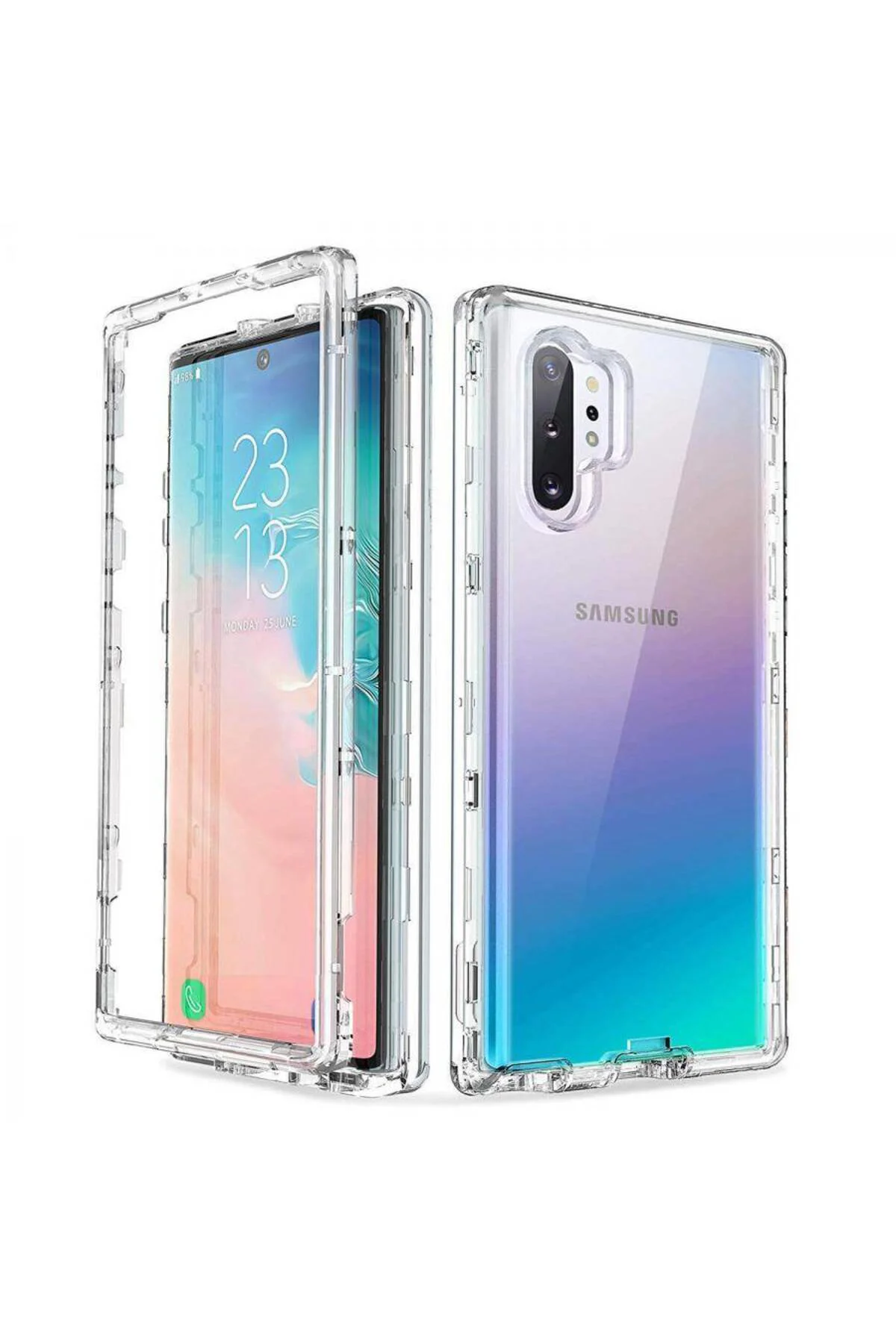 Samsung Note 10 Plus Çift Taraflı Silikon Kılıf Şeffaf