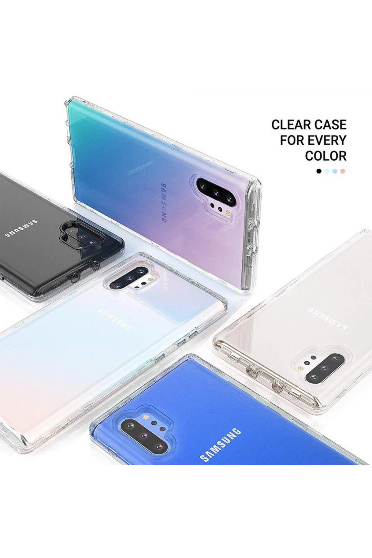 Samsung Note 10 Plus Çift Taraflı Silikon Kılıf Şeffaf
