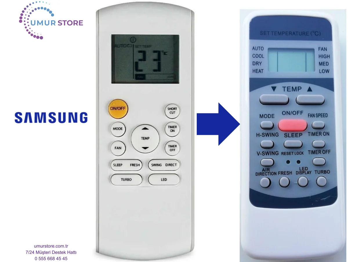 Samsung RG57B BGE Uyumlu Klima Kumandası Samsung RG57B BGE Uyumlu Klima Kumandası