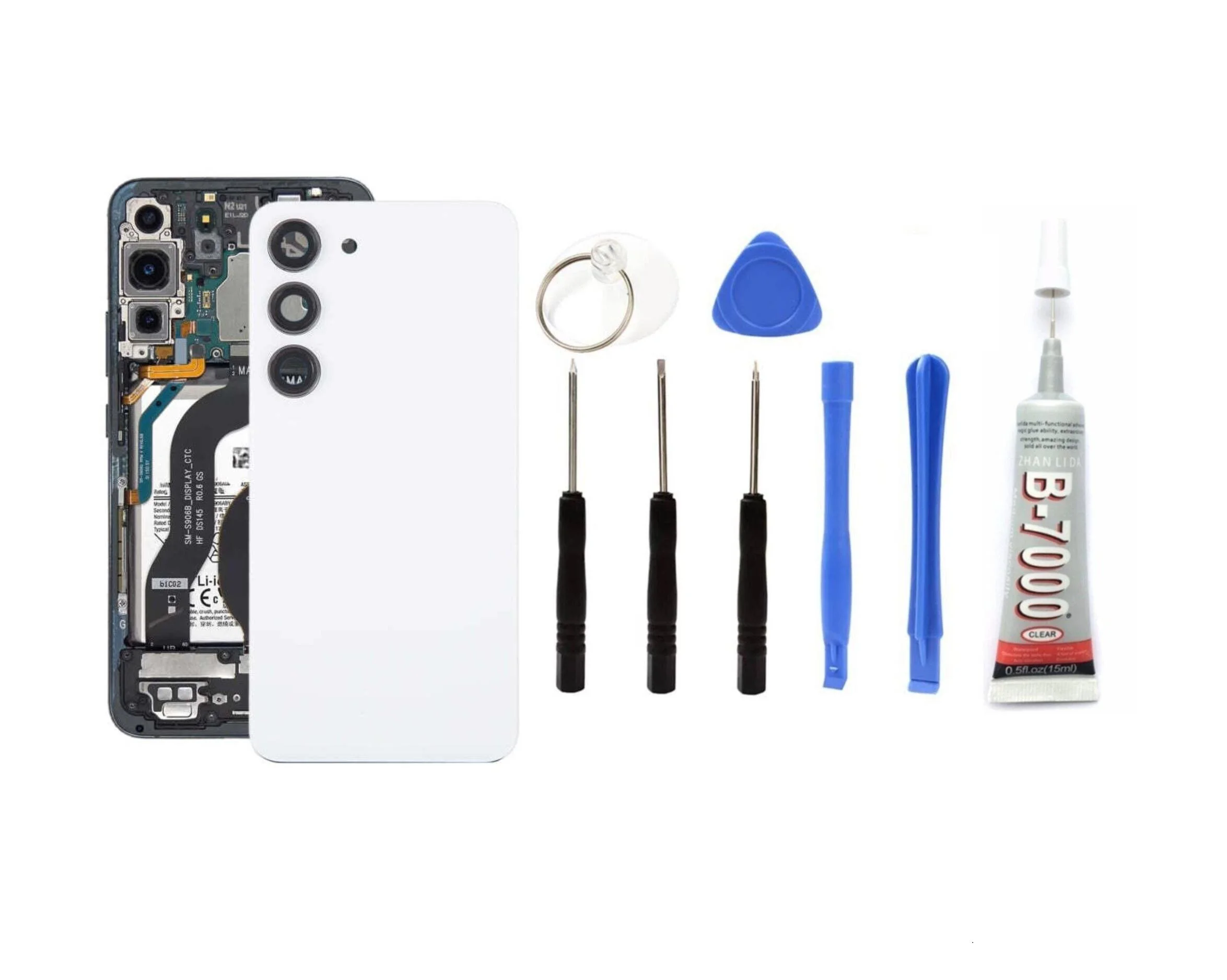 Samsung S23 Uyumlu Batarya Kapağı KAMERA LENSLİ (Y