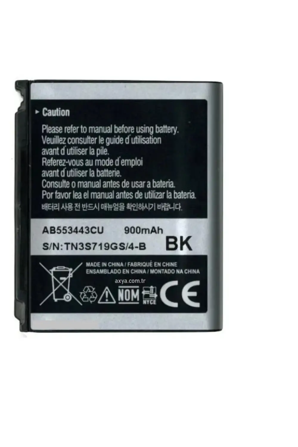 Samsung  S5233 G800 Pil Batarya AB553443CE BK