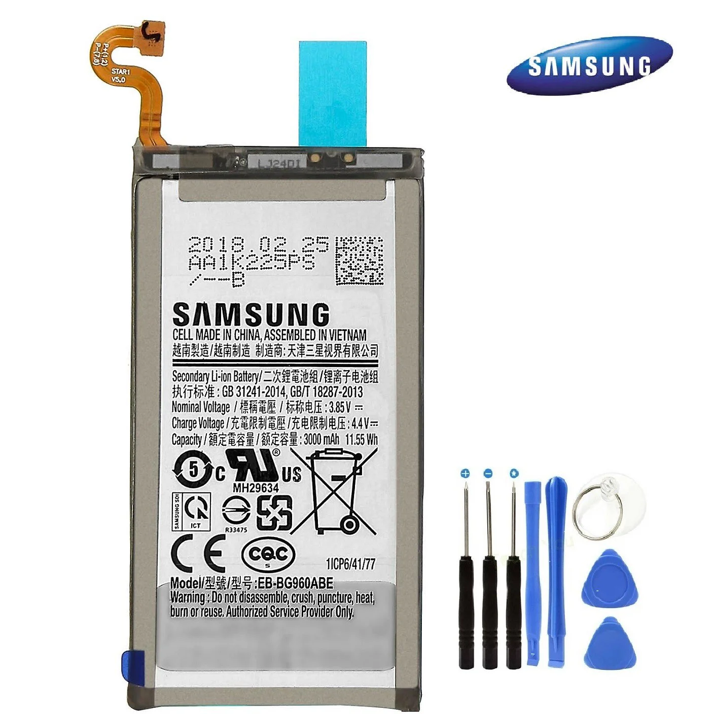 Samsung S9 G960 EB-BG960ABE Batarya pil ve Tamir set (Servis)