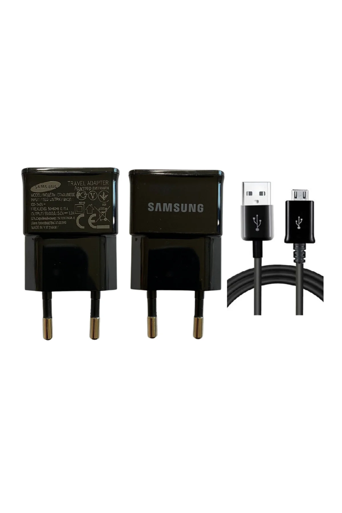 SAMSUNG ŞARJ CİHAZI ALETİ VE MİCRO USB KABLO Şeffaf