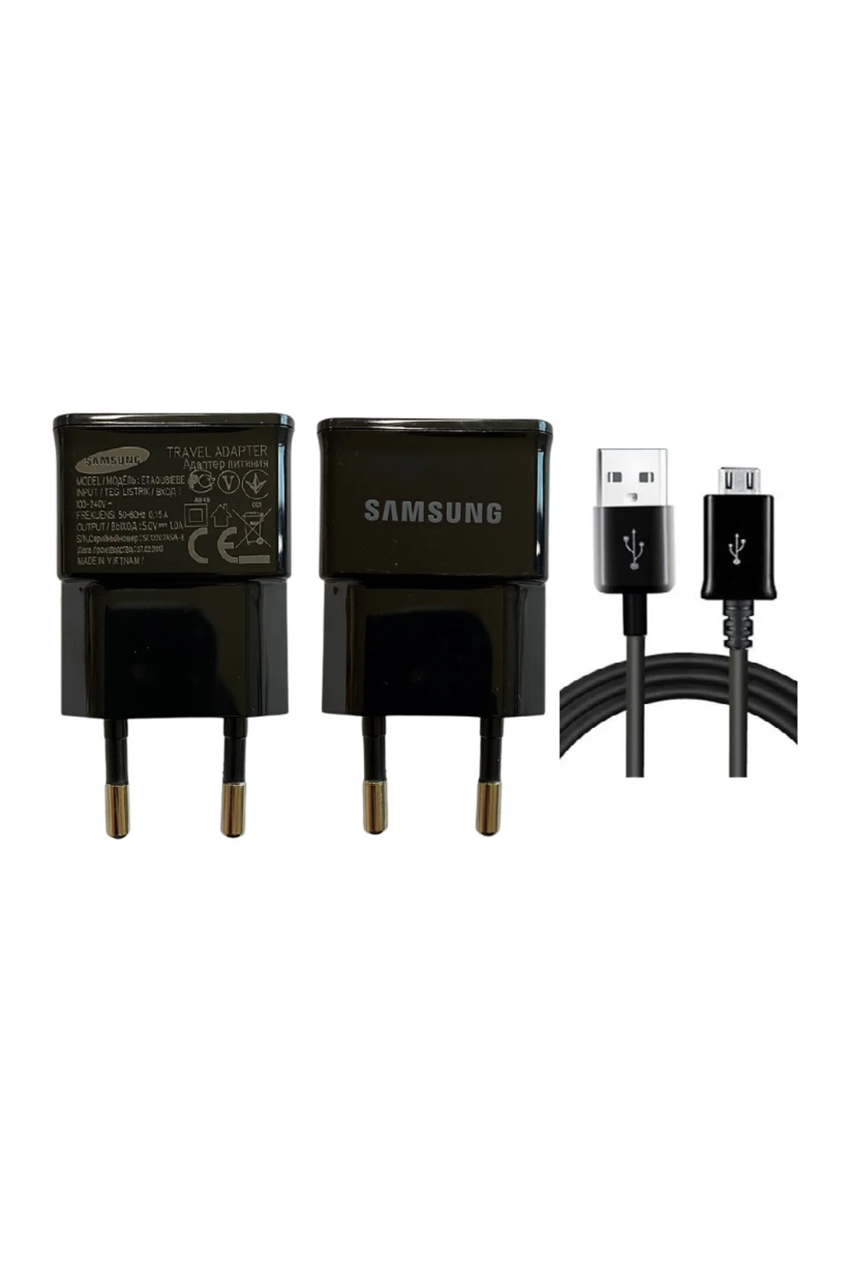 SAMSUNG ŞARJ CİHAZI ALETİ VE MİCRO USB KABLO Sarı