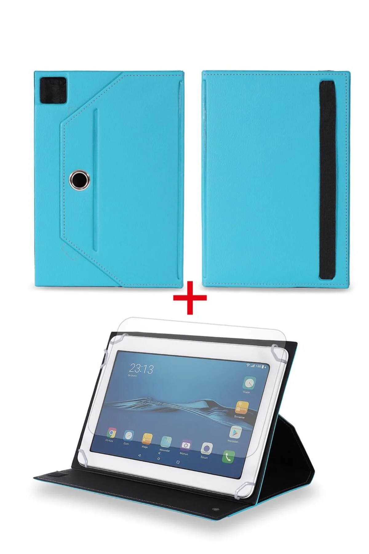 Samsung SM-P580 10.1" Tablet Uyumlu Standlı Tablet Kılıfı + Nano 