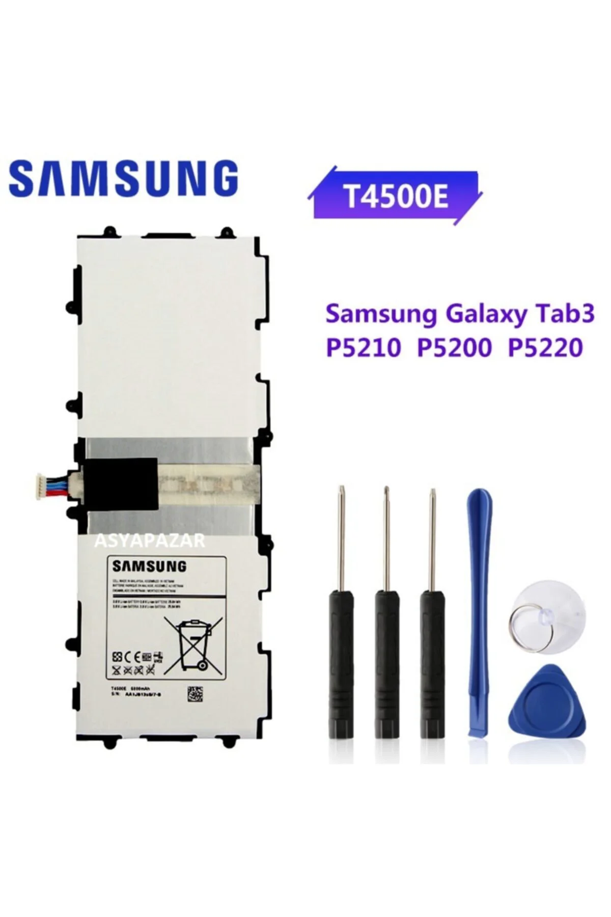 Samsung Tab 3 10.1 P5200 P5210 P5220 Pil Batarya T4500e + Tamir Seti