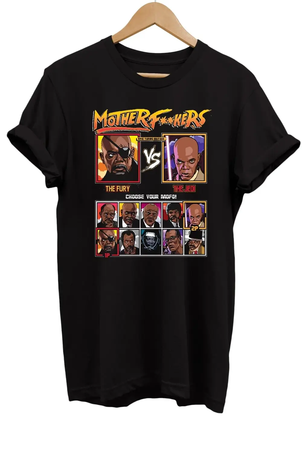 Samuel L. Jackson Film Karakterleri Baskılı %100 Pamuk Oversize T