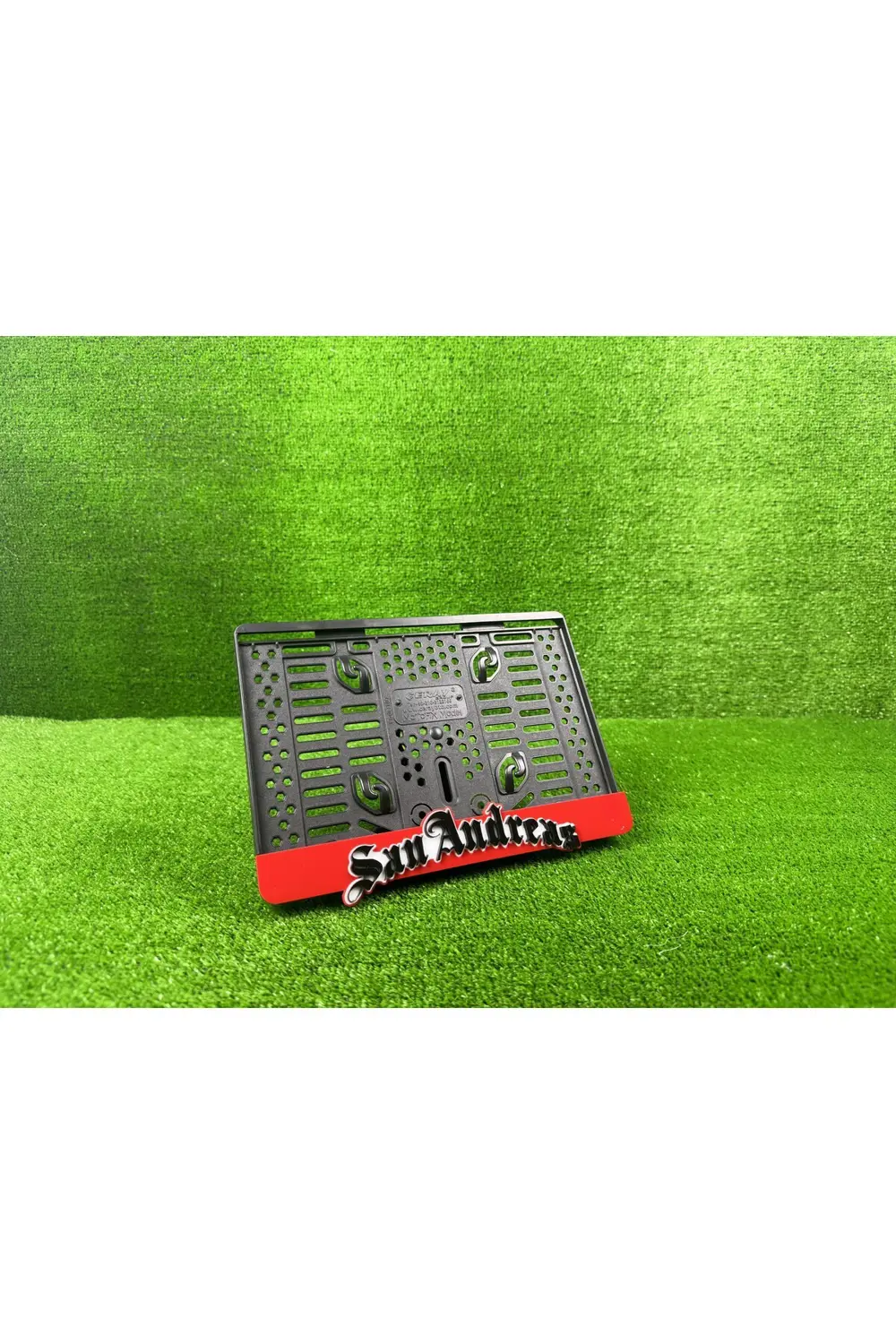 San Andreas Kırmızı 3d Kabrtmalı Pleksi Motor Plakalığı