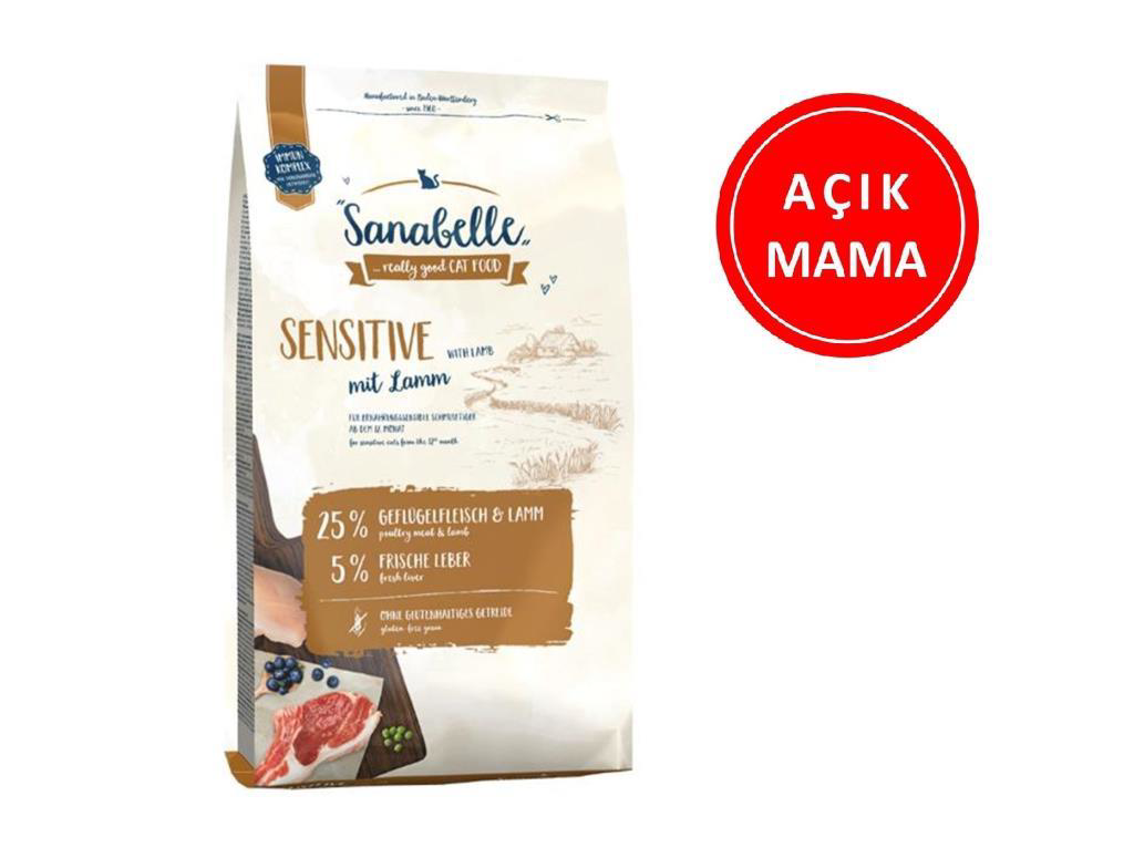 Sanabelle Sensitive Lamb Kuzulu Kedi Maması 1 Kg AÇIK