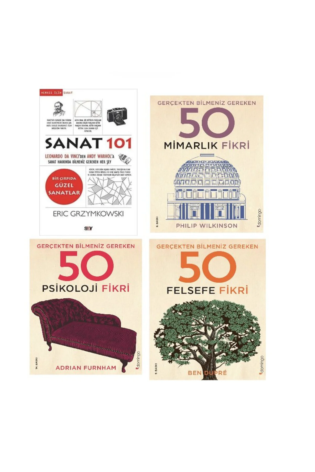 sanat 101 + mimmarlik fikri + psikoloji fikri + felsefe fikri = 4 set