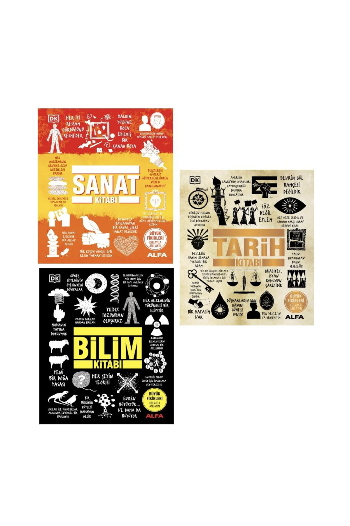 sanat kitabi + tarih kitabi + bilim kitabi =3set
