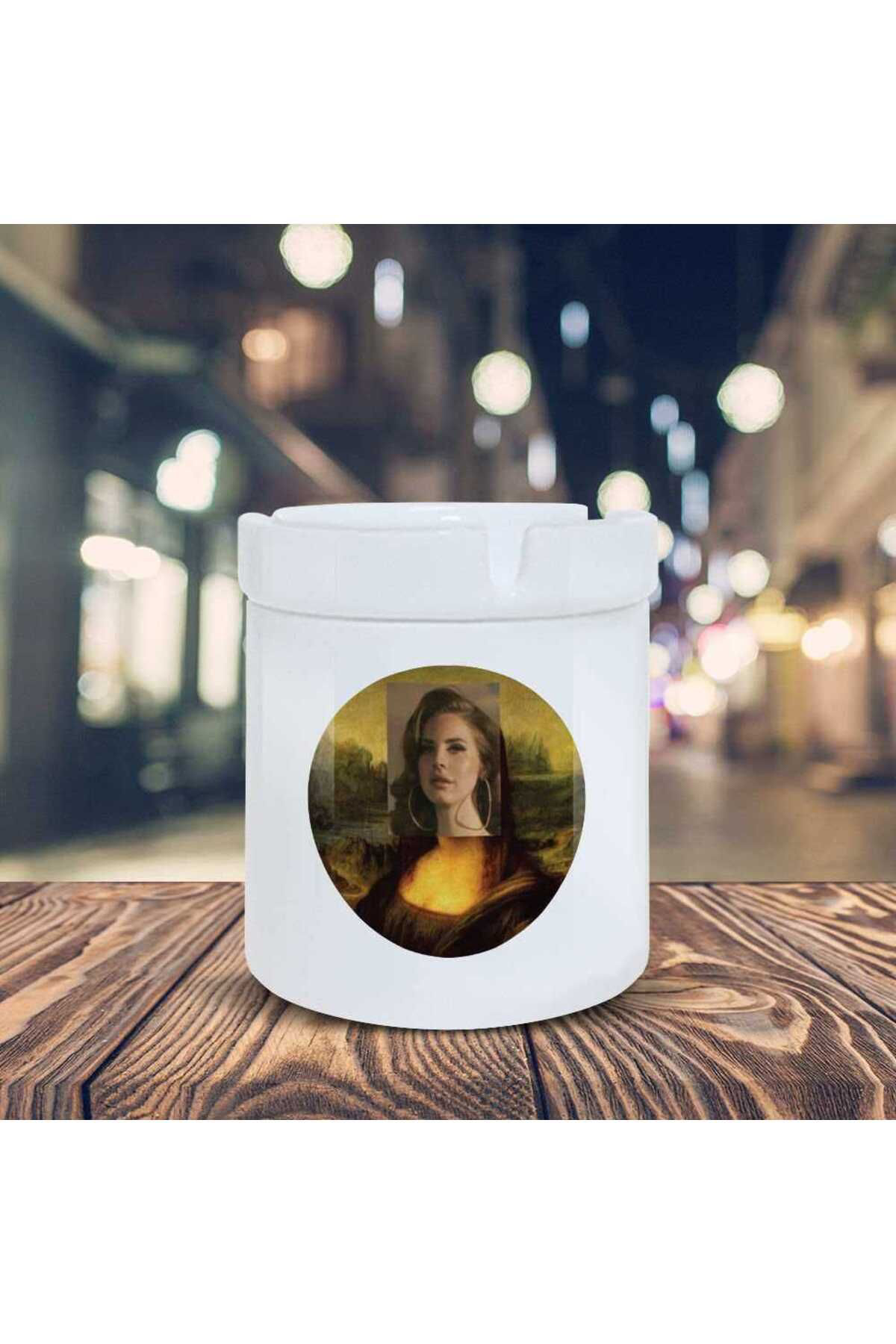 Asilmeydan Sanat Lana Del Rey Mona Lisa Baskılı Küllük Kül Tablası- Kl224