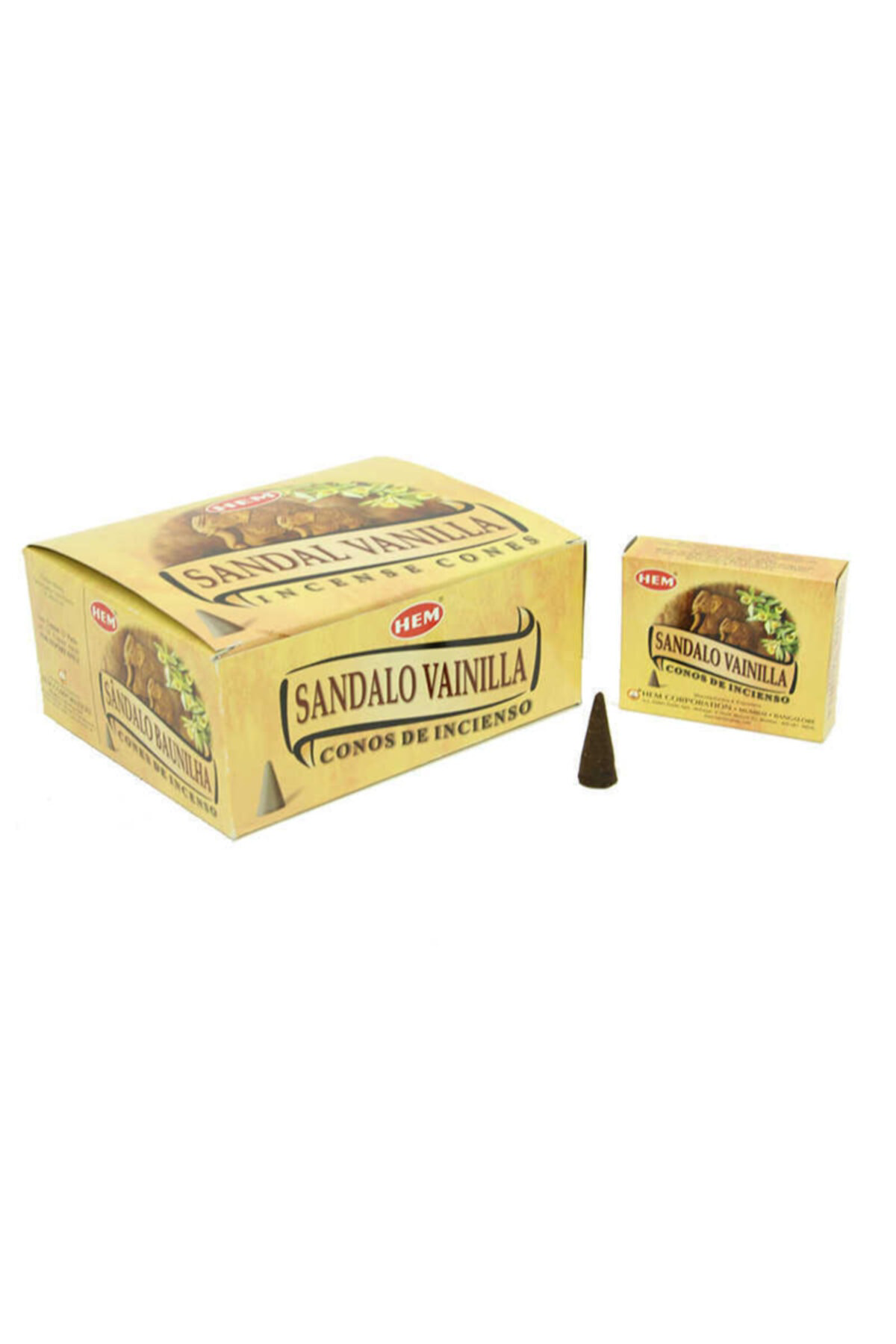 Hem Tütsü Sandal Vanilla (Sandal Ağacı-Vanilya) Kokusu 10 Adet Konik Tütsü