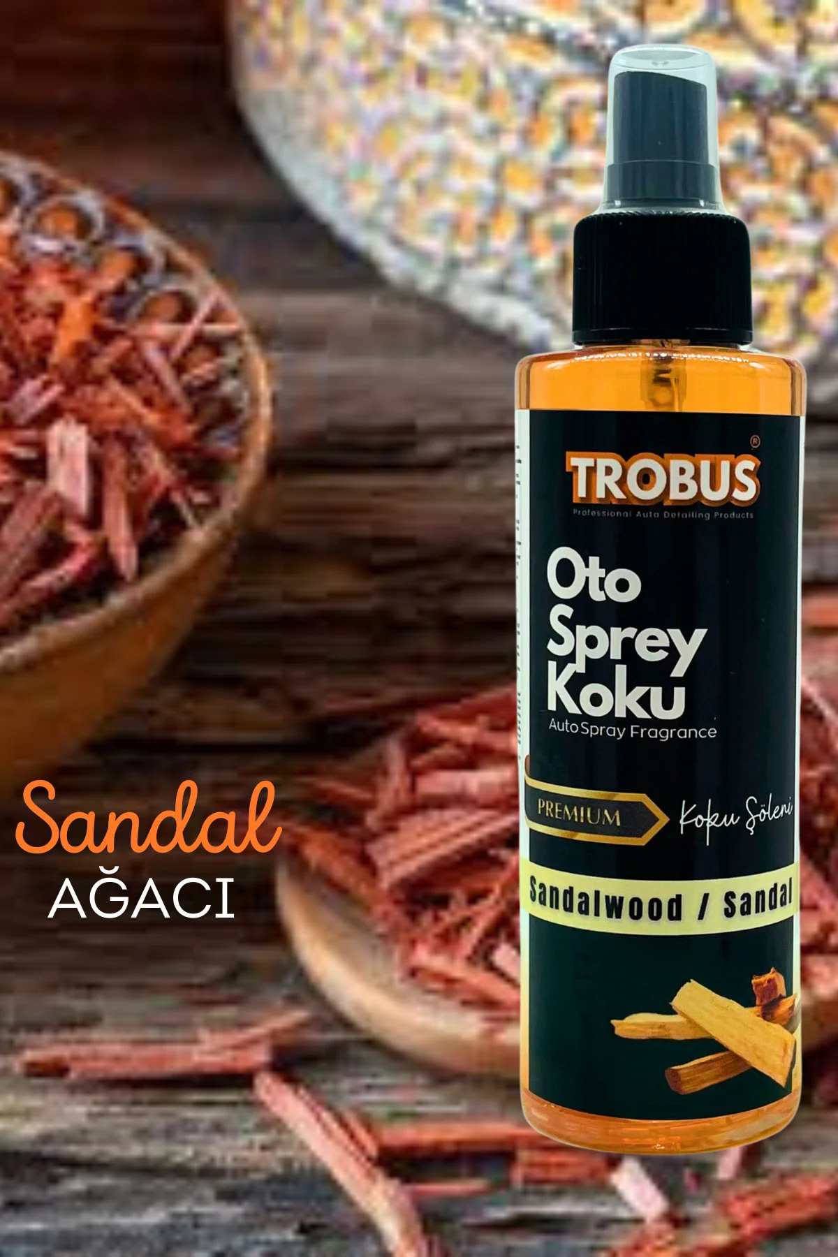 Sandalwood/Sandal Oto Sprey Koku - Premium Egzotik Ferahlık (150 