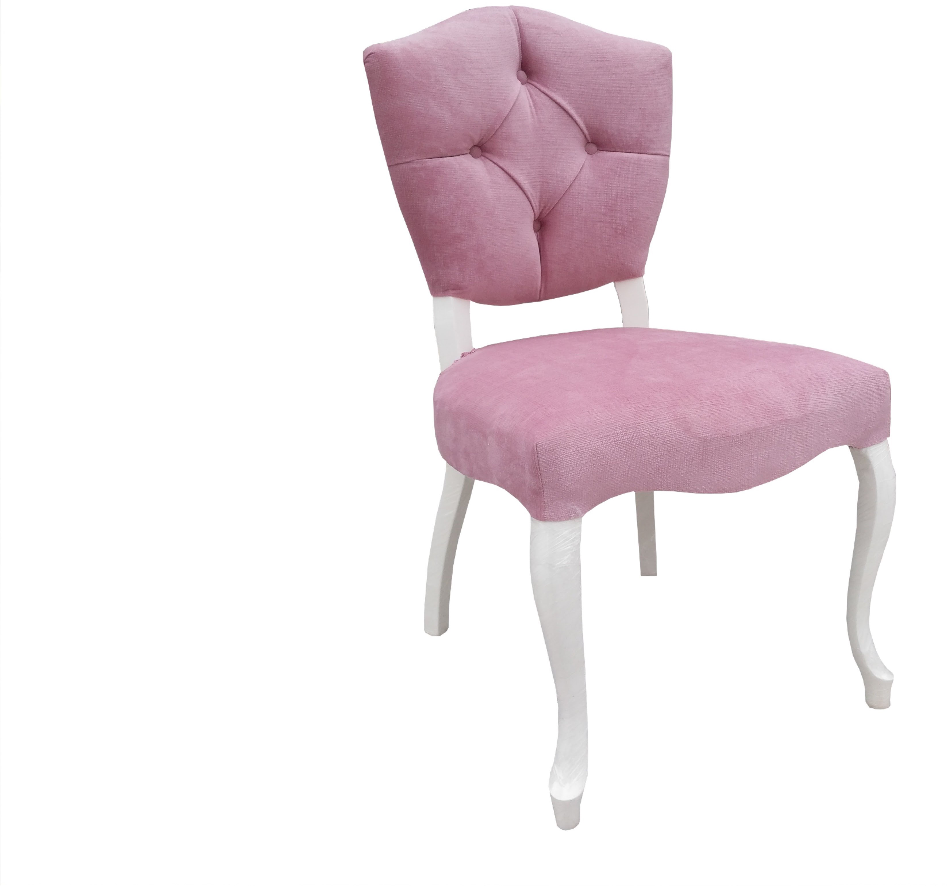 Sandalye 12050 Kelebek Kapitone model Kayın Aslan Ayak lake Beyaz