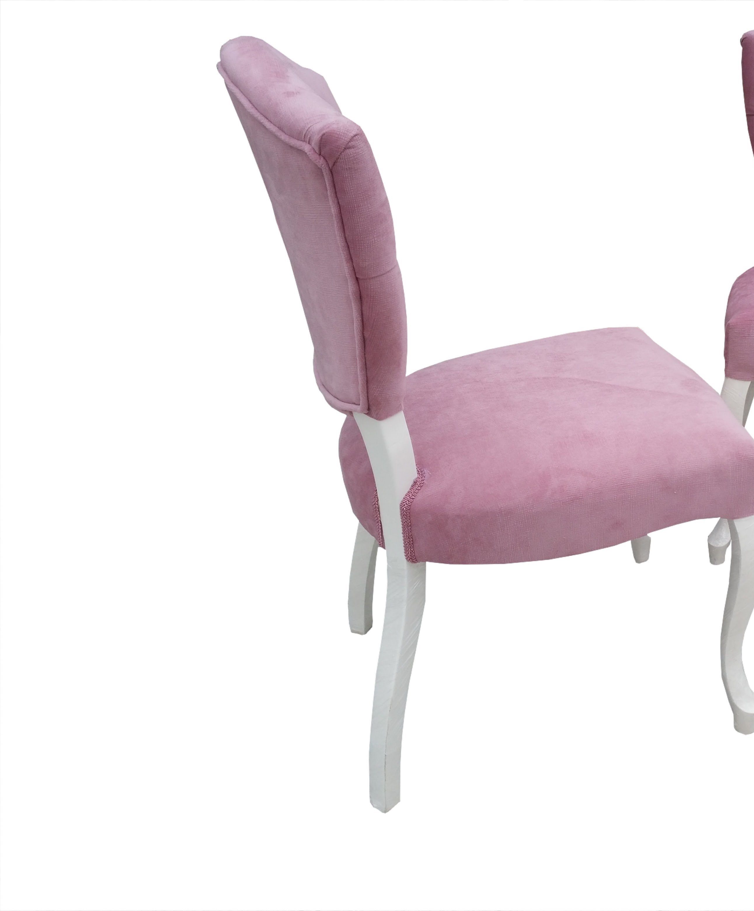 Sandalye 12050 Kelebek Kapitone model Kayın Aslan Ayak lake Beyaz