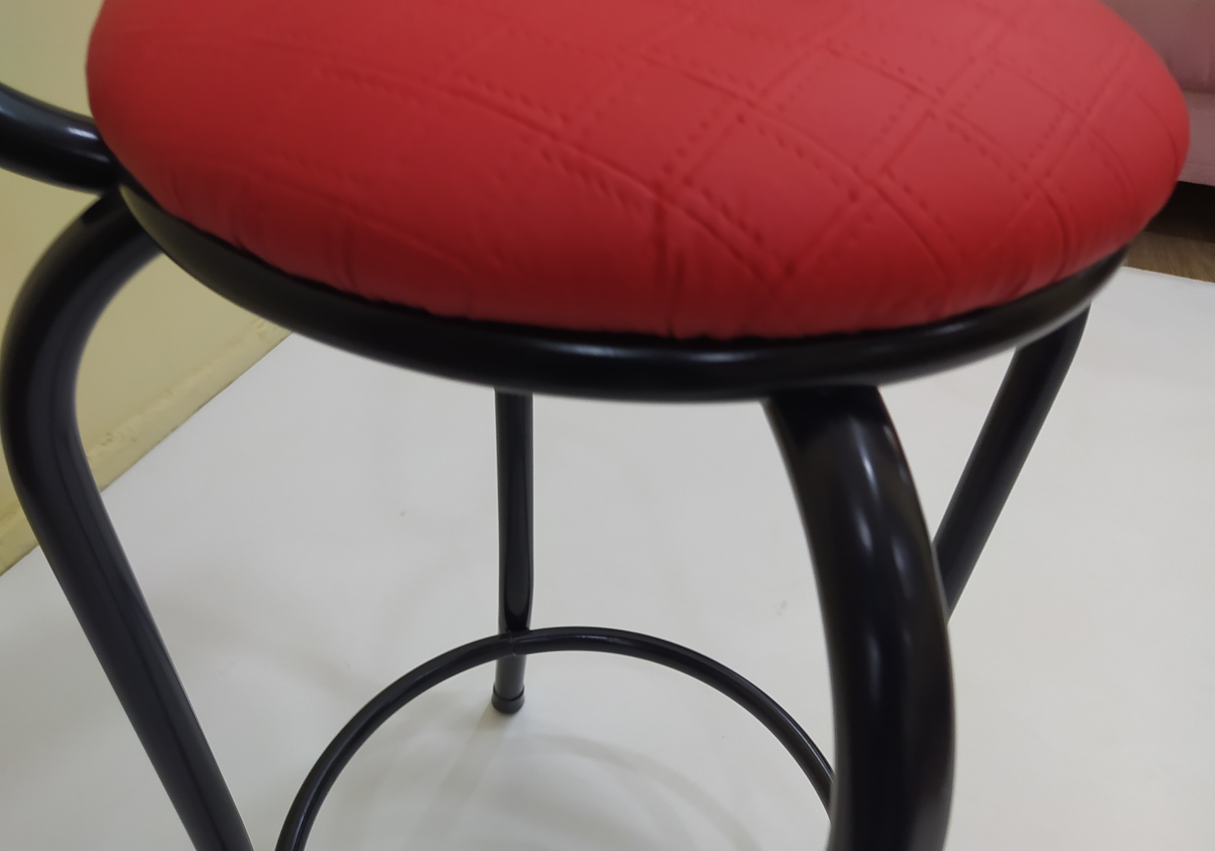 Sandalye 12750 BAR Tipi Yüksek1ad KIRMIZI Suni deri döşem Metal S