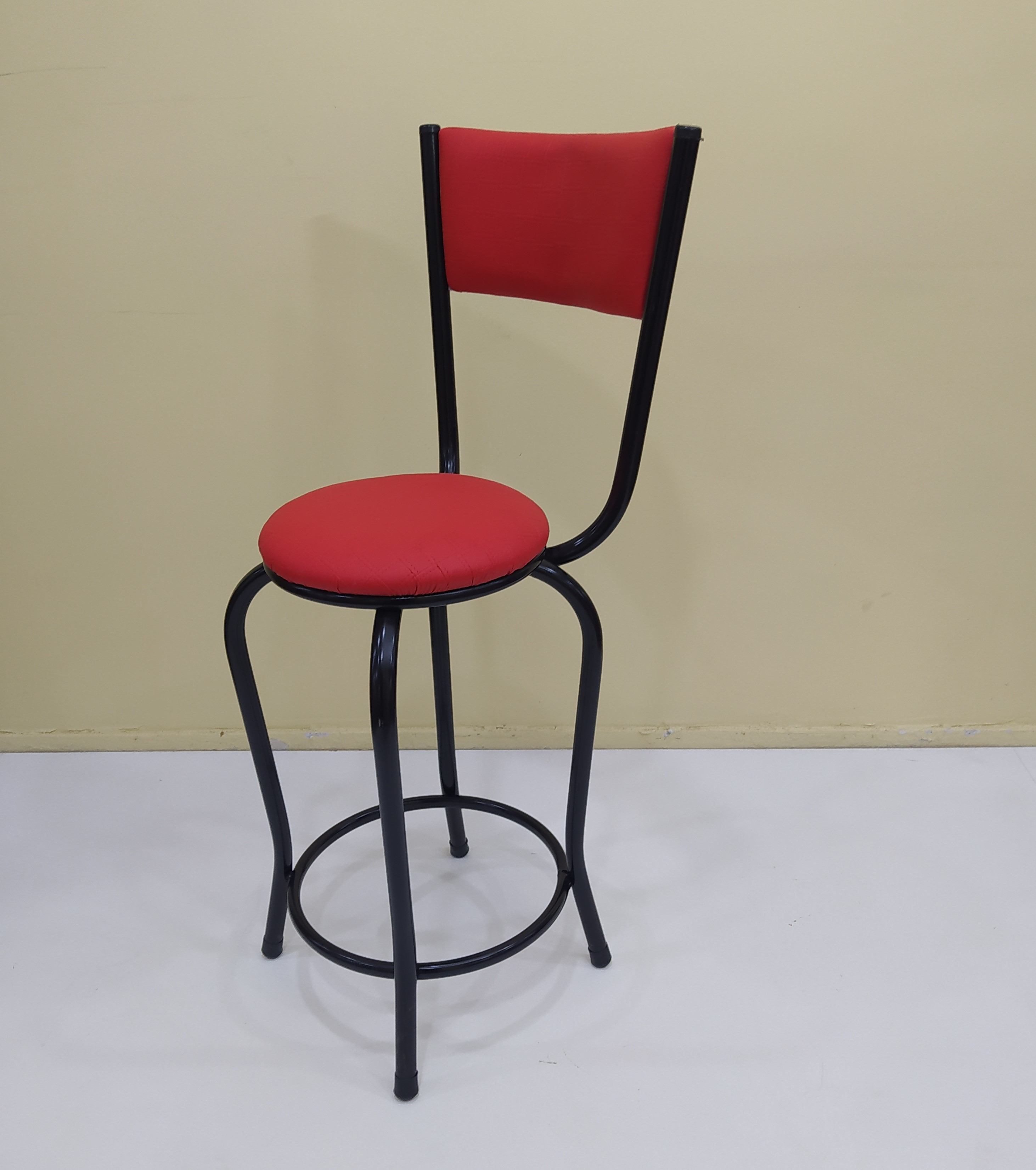 Sandalye 12750 BAR Tipi Yüksek1ad KIRMIZI Suni deri döşem Metal S