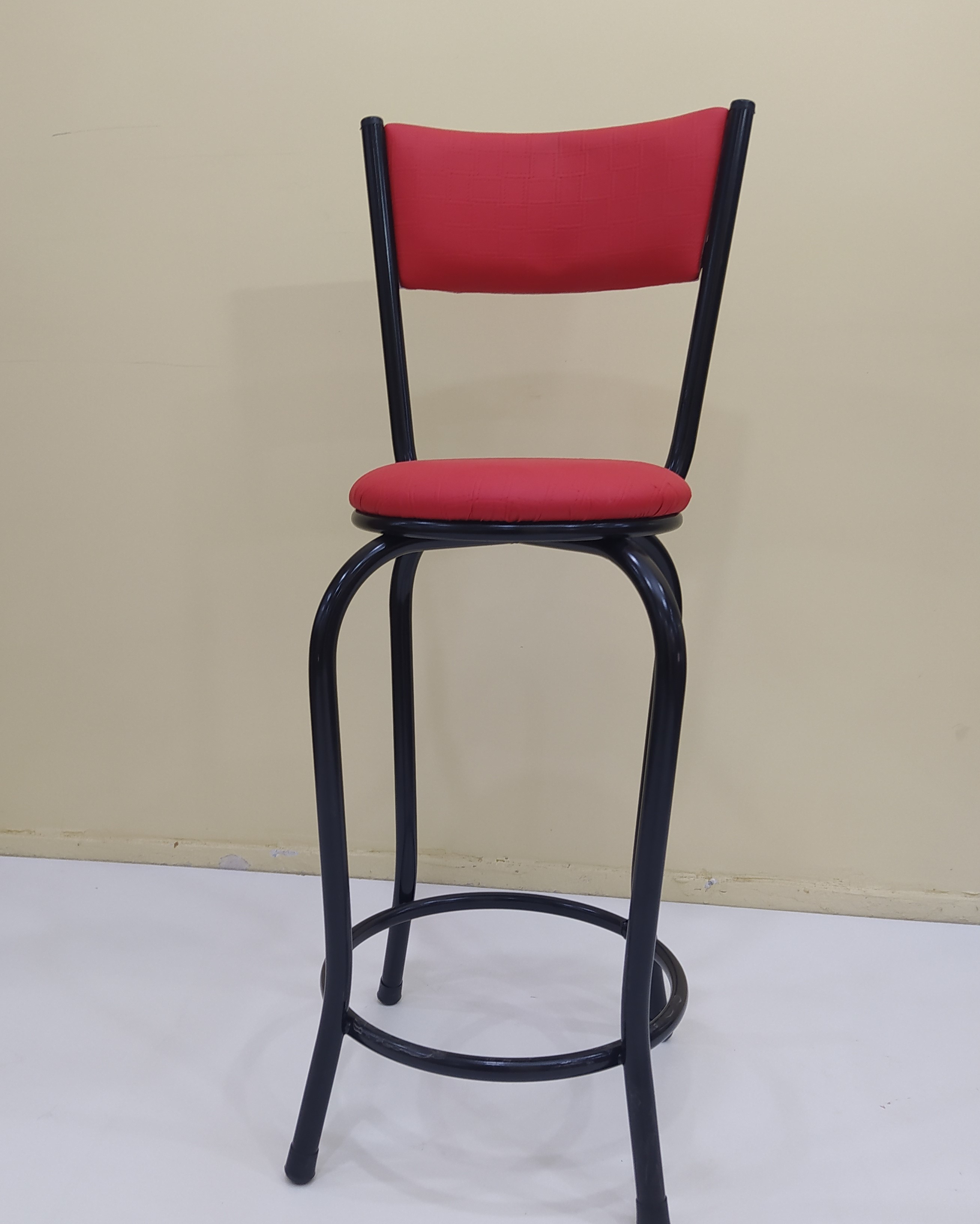 Sandalye 12750 BAR Tipi Yüksek1ad KIRMIZI Suni deri döşem Metal S