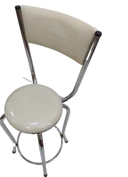 Sandalye 13995 BAR Yüksek Model KREM 1 ad Suni deri döşeme Metal 
