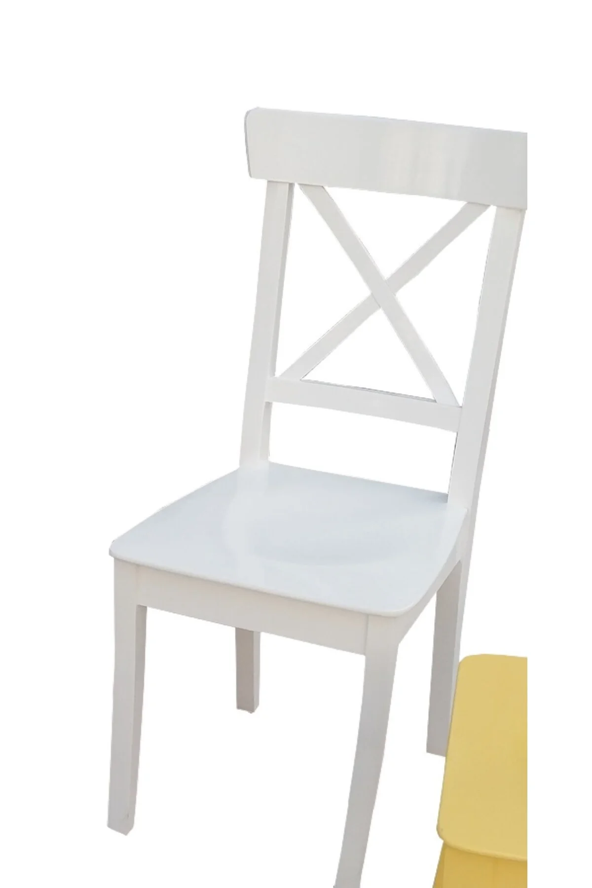 Sandalye 14174 ÇAPRAZ Model Klasik Mobilya Kayın Torna Retro 4renk Parlak El yapı - Görsel 3