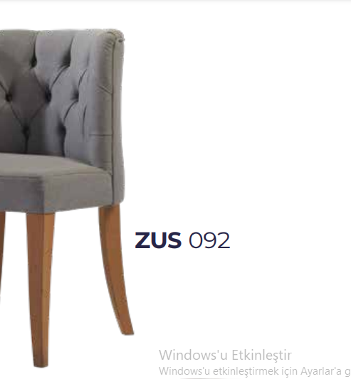 Sandalye 14211 Zus2125 Kapitone Kavrar Sırt Berjer Kayın Ayak Gri