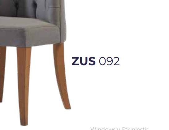 Sandalye 14211 Zus2125 Kapitone Kavrar Sırt Berjer Kayın Ayak Gri