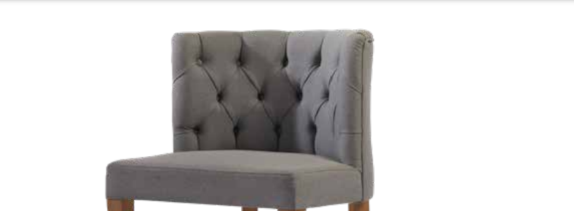 Sandalye 14211 Zus2125 Kapitone Kavrar Sırt Berjer Kayın Ayak Gri