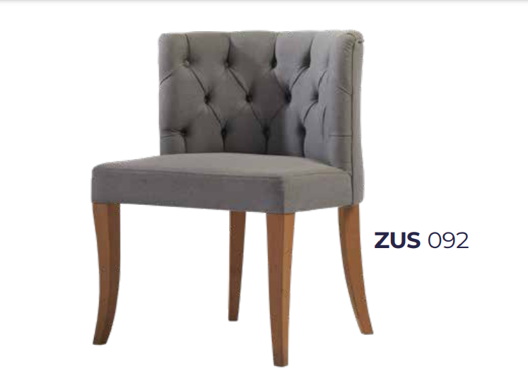 Sandalye 14211 Zus2125 Kapitone Kavrar Sırt Berjer Kayın Ayak Gri