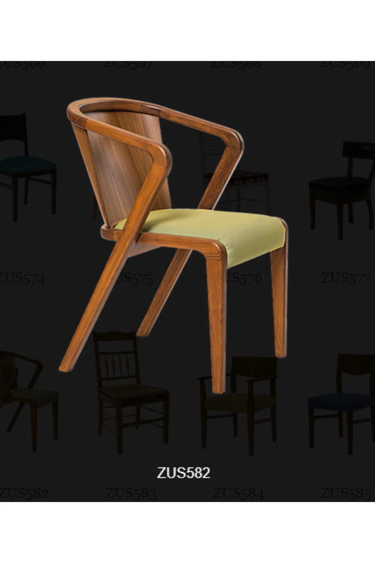 Sandalye 14218 Zus2018 ATMACA Model KOLÇAK Kayın RETRO Ayak Ceviz Babyface Kmş - Görsel 4
