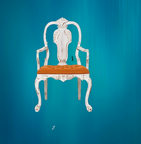 Sandalye 14225 Zus2244 176 OYMALI KRAL Lüks Kayın Aslan Beyaz Aya