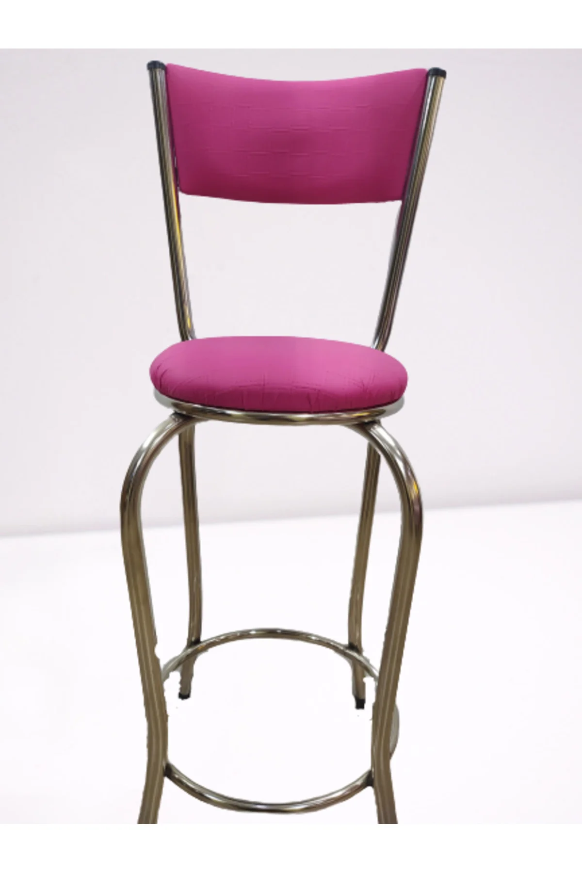 Sandalye 14572 BAR Yüksek Model Pembe FUŞYA 4 ad Metal nikelaj Suni deri döşeme Sandalye 14572 BAR Yüksek Model Pembe FUŞYA 4 ad Metal nikelaj Suni deri döşeme - Görsel 8
