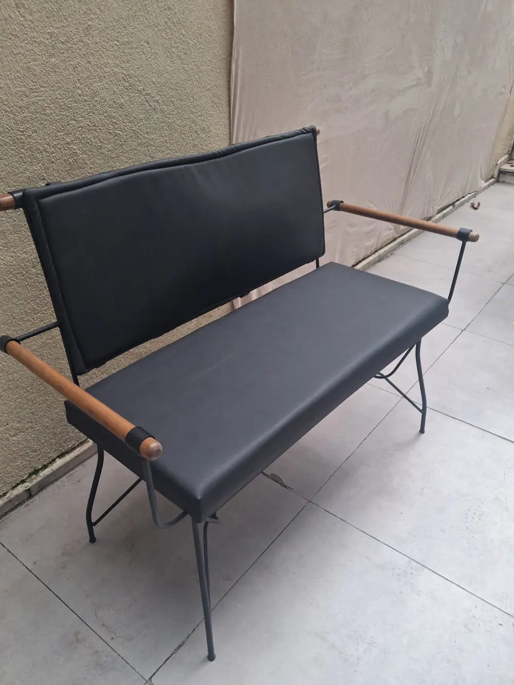 Sandalye 14573 BENC PENYEZ Model Metal Siyah fırın mat Kiremit Ba Sandalye 14573 BENC PENYEZ Model Metal Siyah fırın mat Kiremit Ba