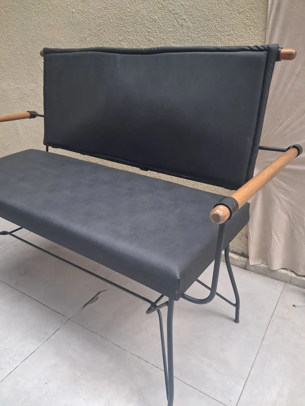 Sandalye 14573 BENC PENYEZ Model Metal Siyah fırın mat Kiremit Ba Sandalye 14573 BENC PENYEZ Model Metal Siyah fırın mat Kiremit Ba