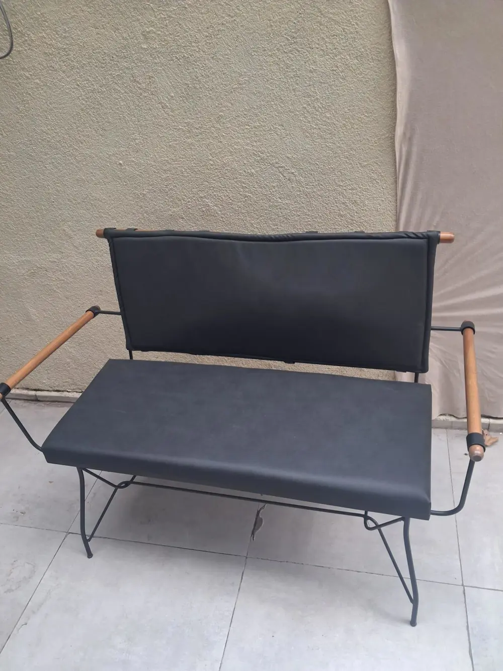 Sandalye 14573 BENC PENYEZ Model Metal Siyah fırın mat Kiremit Ba Sandalye 14573 BENC PENYEZ Model Metal Siyah fırın mat Kiremit Ba