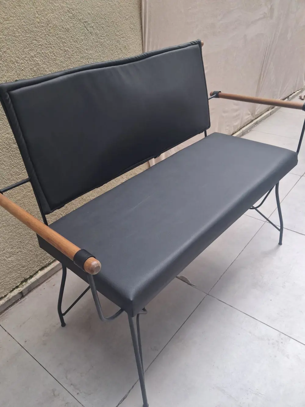 Sandalye 14573 BENC PENYEZ Model Metal Siyah fırın mat Kiremit Ba Sandalye 14573 BENC PENYEZ Model Metal Siyah fırın mat Kiremit Ba