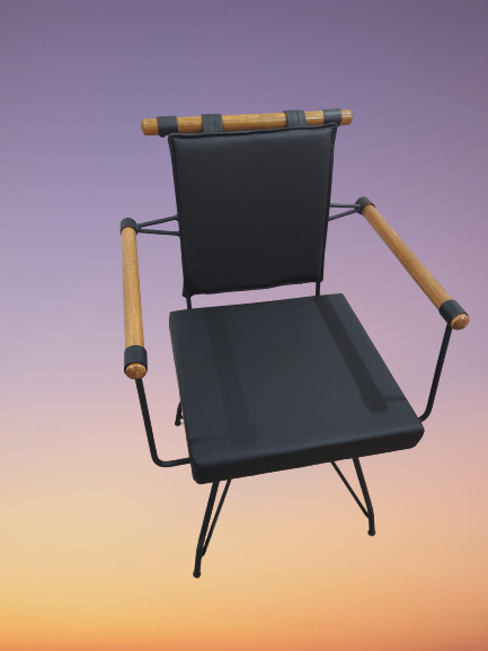 Sandalye 14576 PENYEZ Klasik Model Metal Siyah fırın Siyah Suni D