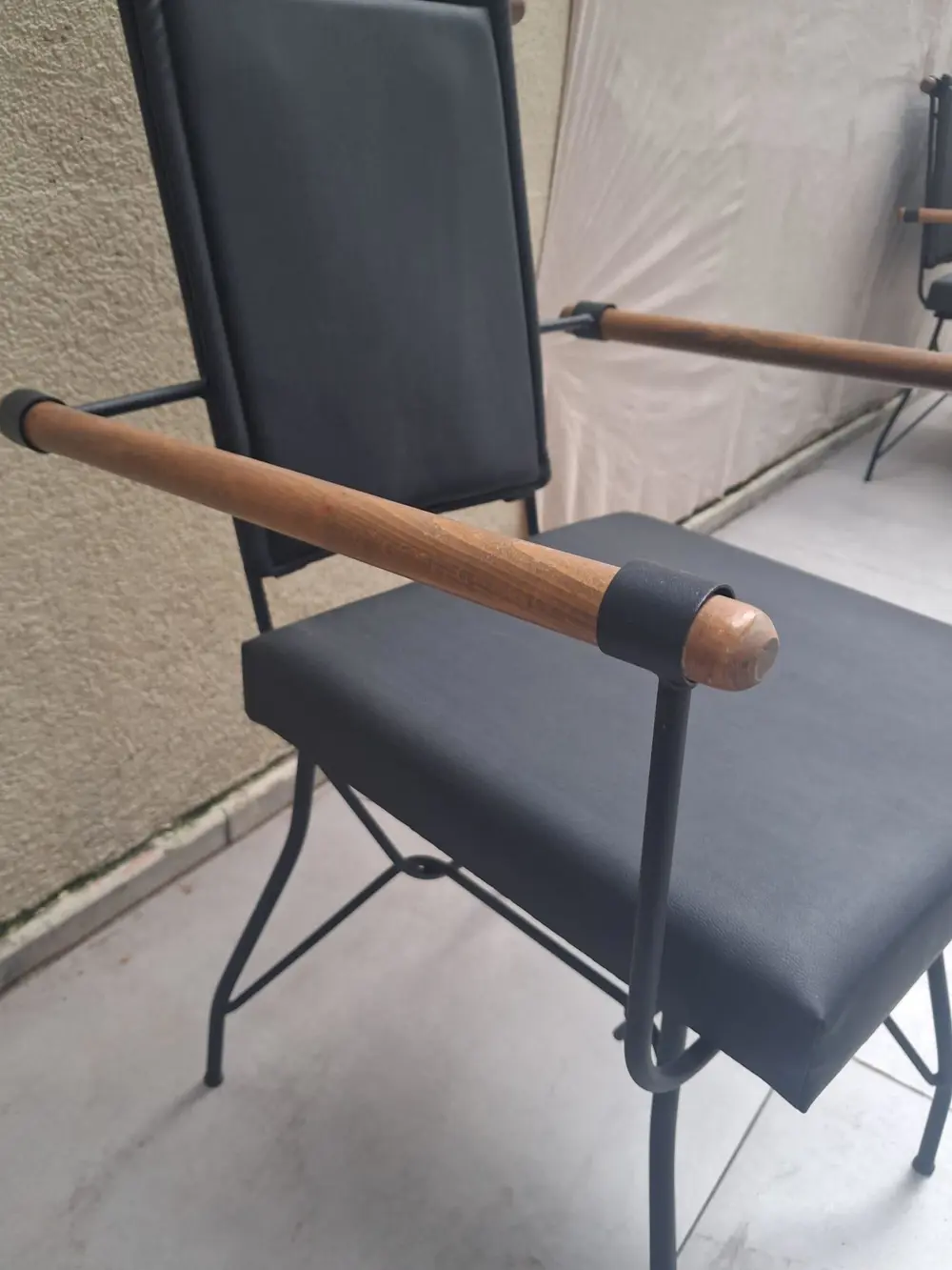 Sandalye 14576 PENYEZ Klasik Model Metal Siyah fırın Siyah Suni D