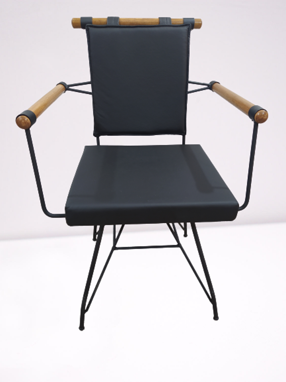 Sandalye 14576 PENYEZ Klasik Model Metal Siyah fırın Siyah Suni D