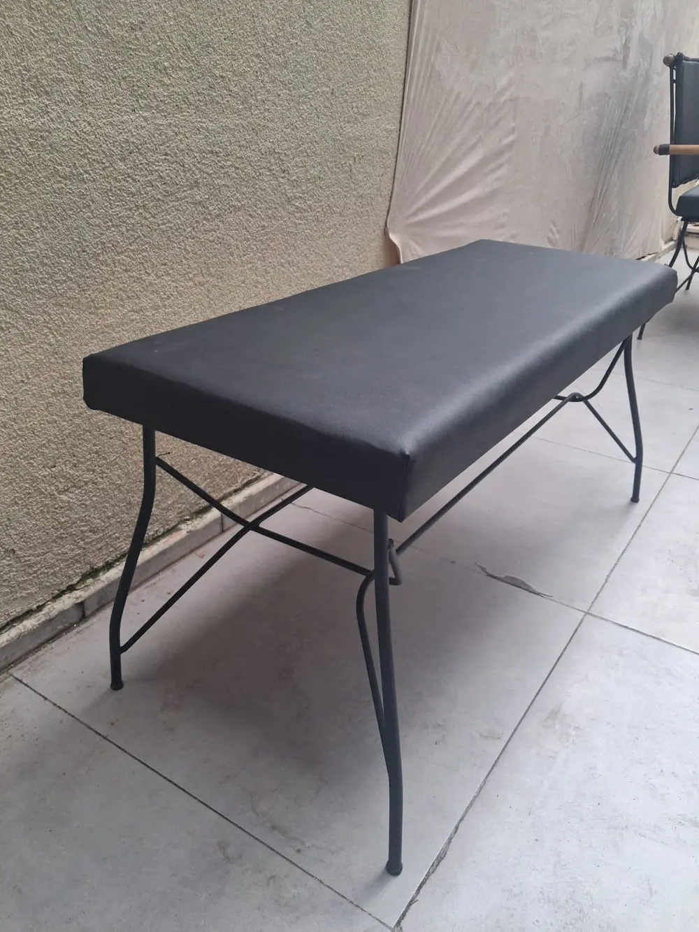 Sandalye 14577 BENC PENYEZ Klasİk Metal Siyh fırın Boya Suni Deri