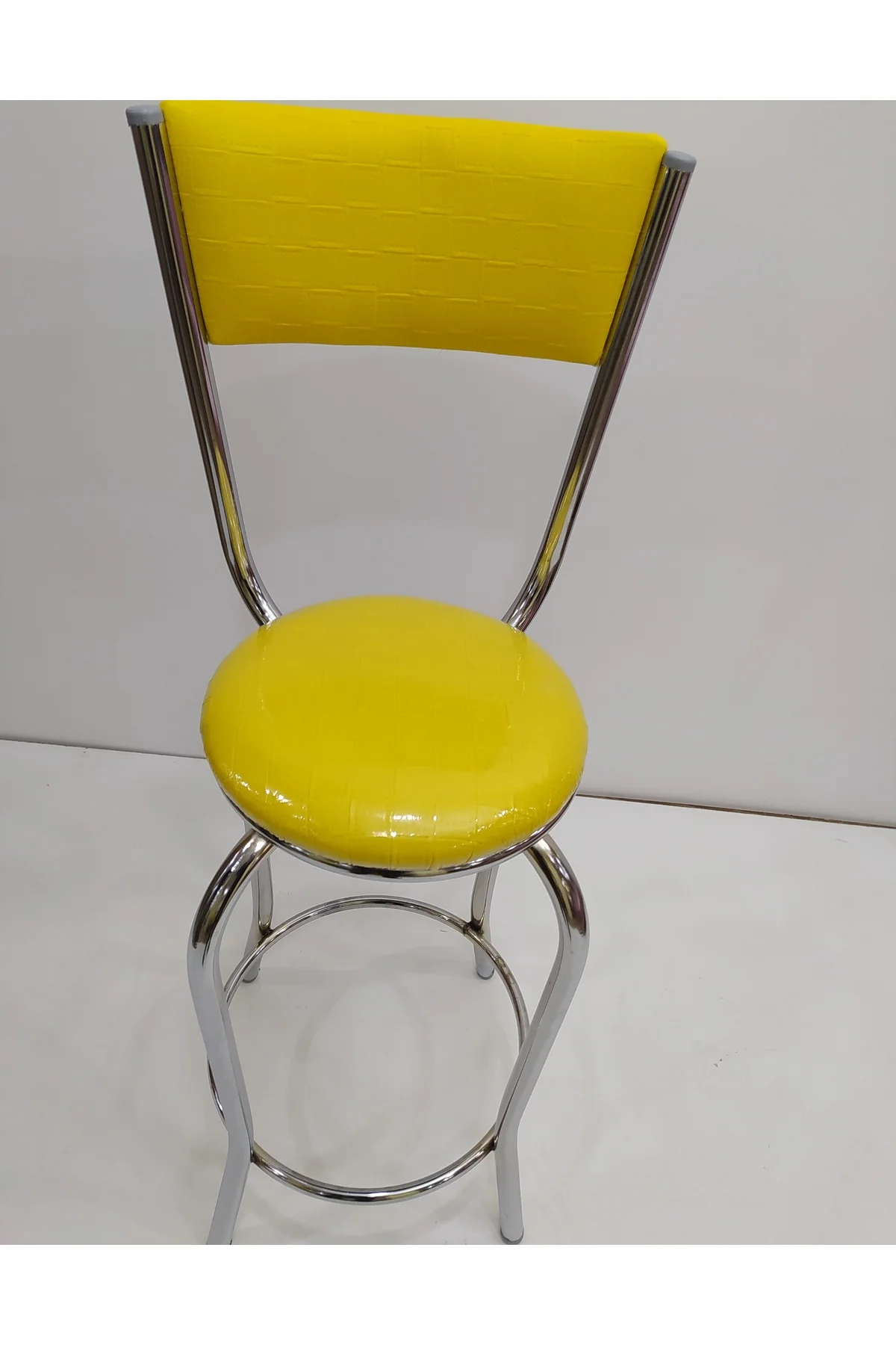 Sandalye 17867 BAR Yüksek Model Sarı 1ad Metal Çelik nikelaj Suni Deri El Yapım Sandalye 17867 BAR Yüksek Model Sarı 1ad Metal Çelik nikelaj Suni Deri El Yapım - Görsel 3