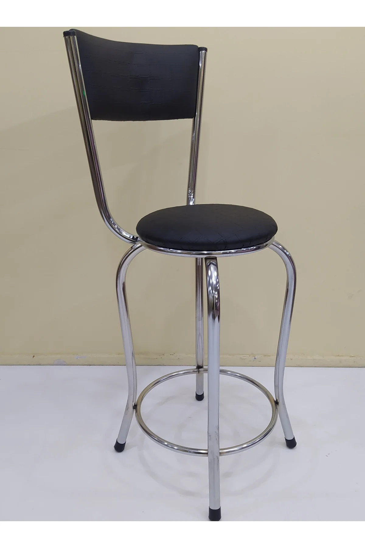 Sandalye 17868 BAR Yüksek Model Siyah 1ad Metal Çelik nikelaj Suni Deri El Yapı Sandalye 17868 BAR Yüksek Model Siyah 1ad Metal Çelik nikelaj Suni Deri El Yapı - Görsel 2