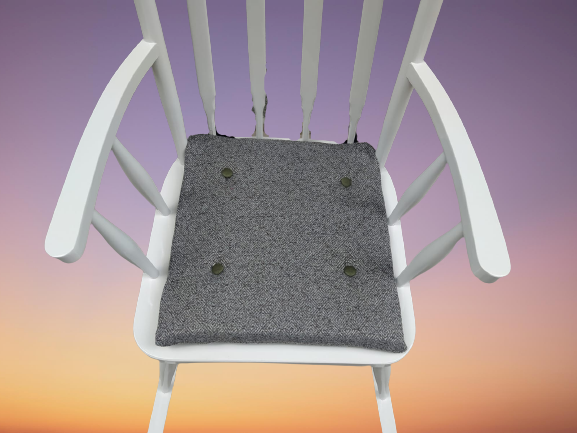 Sandalye 18449 Sallanan Bambu Kayın Ayak parlak Beyaz Lake kumaş 